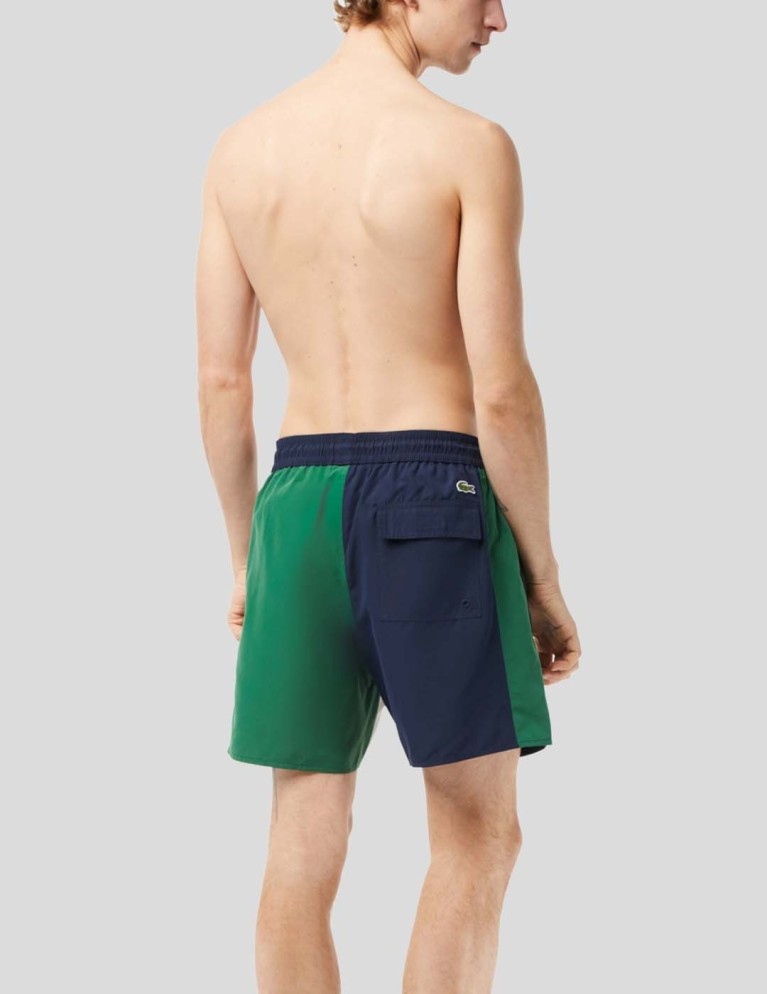 Banhador LACOSTE banho poliéster reciclado marine/vert laponie